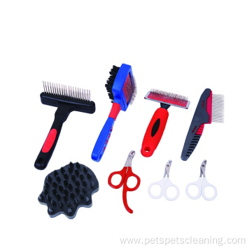 Pet grooming tangles away slicker and brush